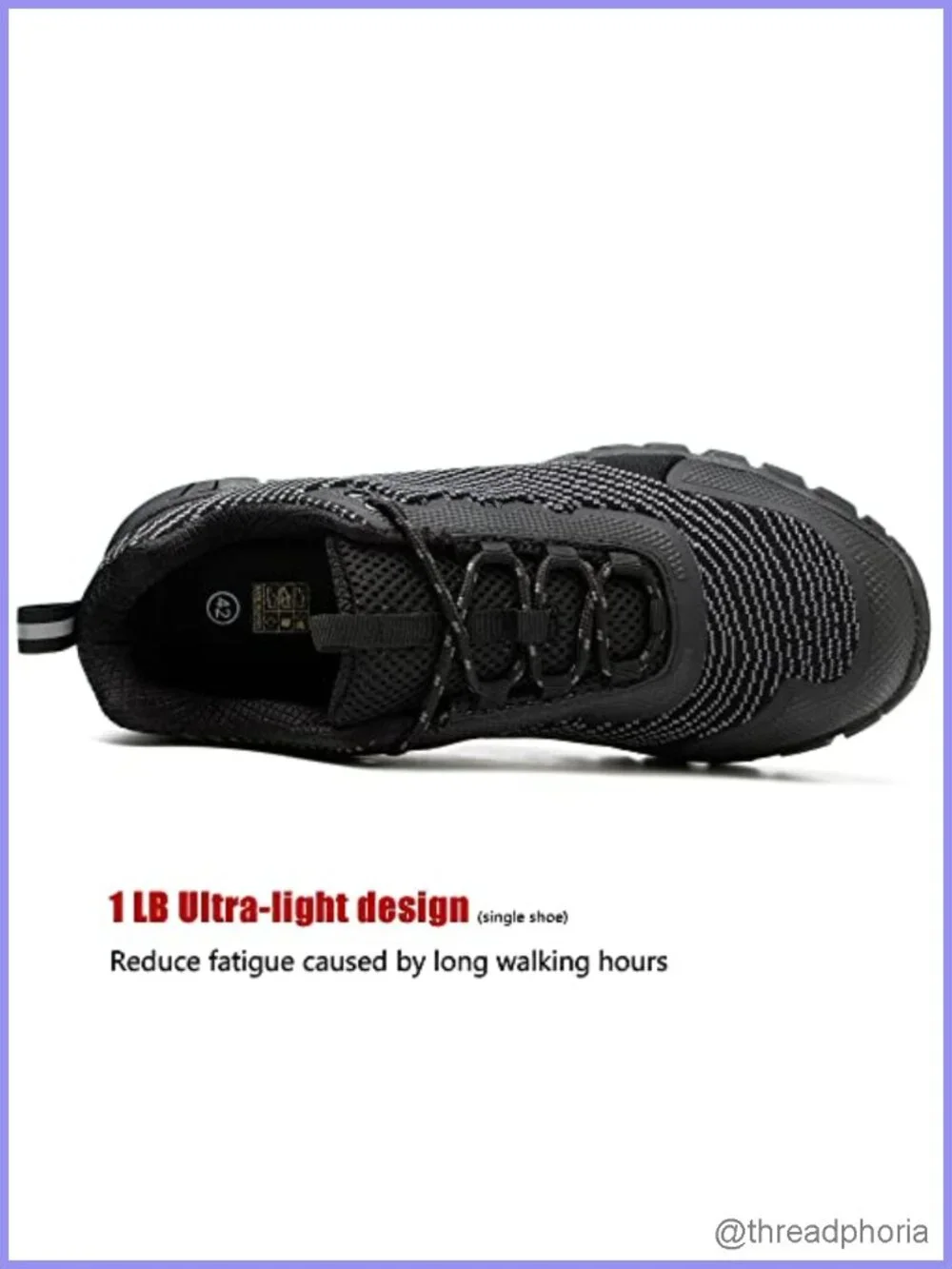 Waterproof Lightweight Non-Slip Work Sneakers Memory Foam Lace-Up